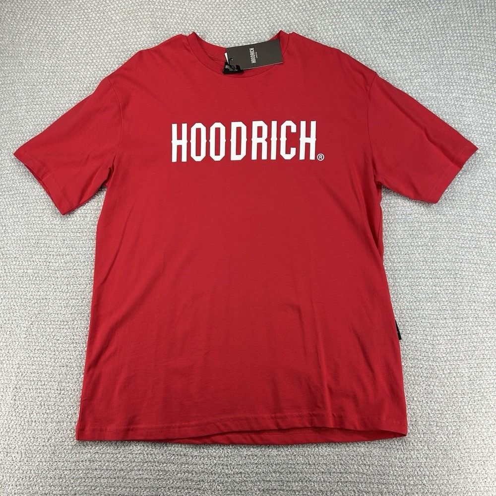 Hoodrich T-Shirt Mens Large Red Hip Hop Street Wear Rap Y2K FLAW